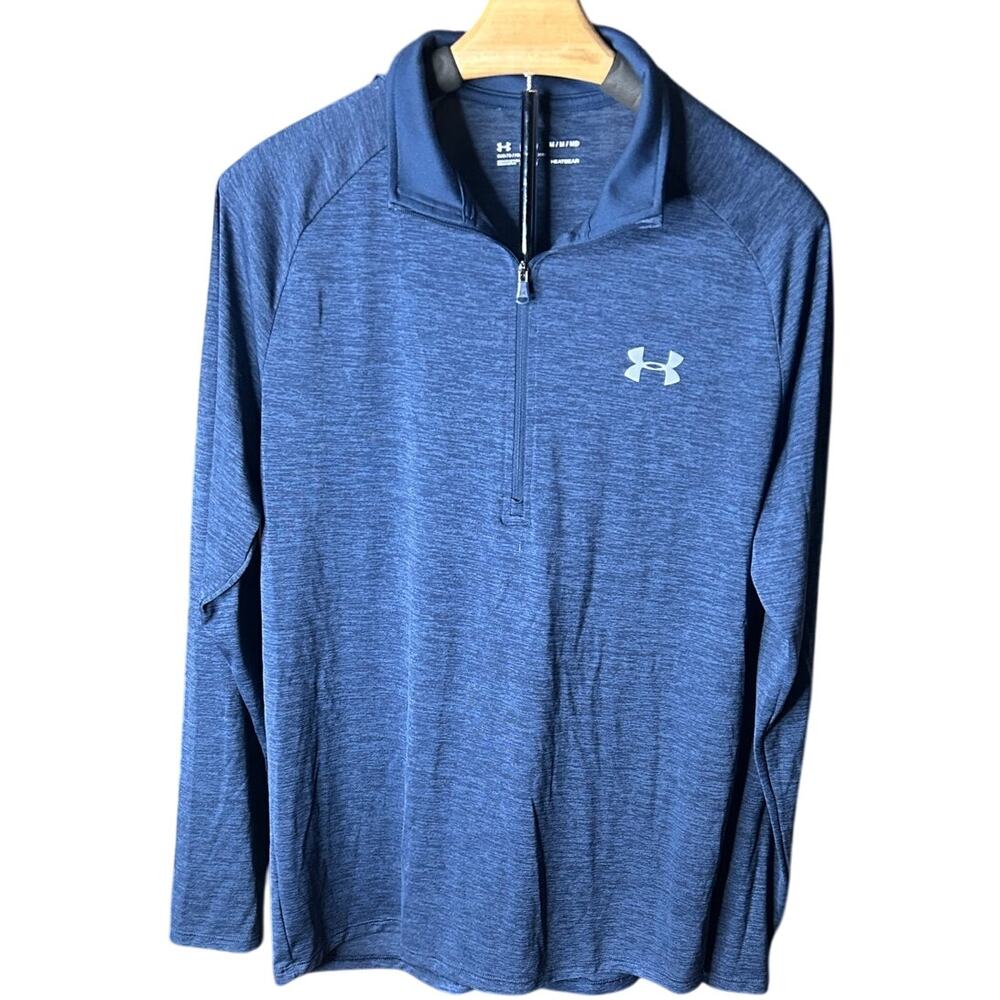 Under Armour Men's Lapis Blue quarter zip long sleeve pullover size medium